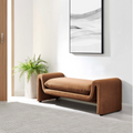 Waverly Performance Velvet Bench in Brown