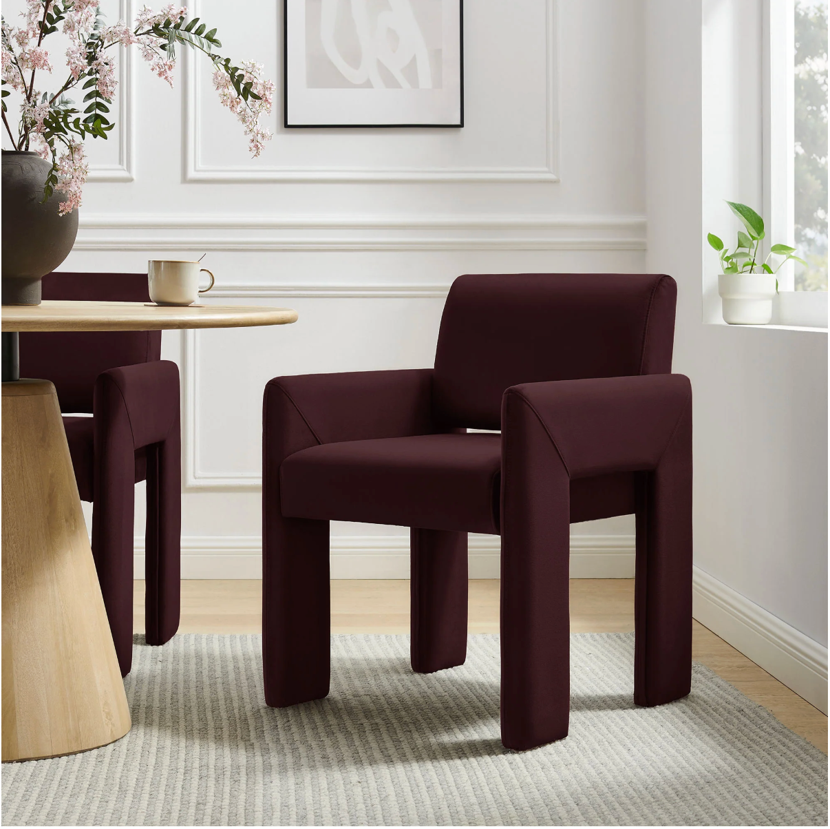 Daven Upholstered Dining Chair in Mulberry