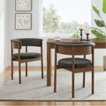 Clea Curved Dining Chair Set in Charcoal (Set of 2)