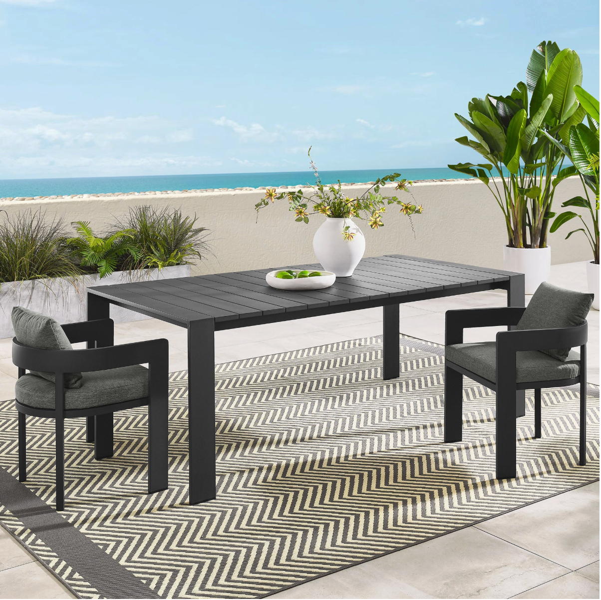 Nautica 87" Outdoor Dining Table in Graphite